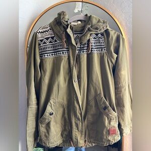 Green Utility Jacket with hood